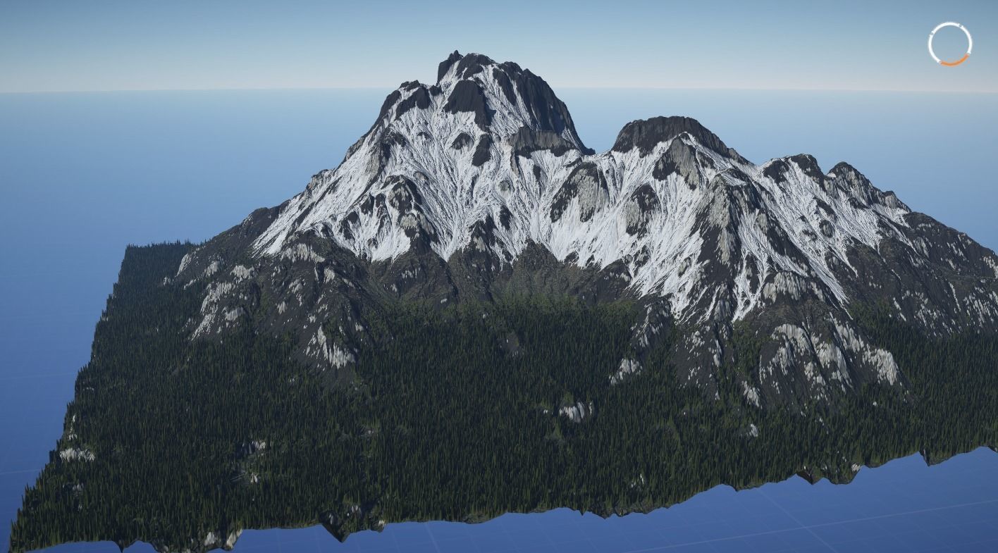 Mountains landscape terrain game engine ready Low-poly LOD Low-poly 3D model_1