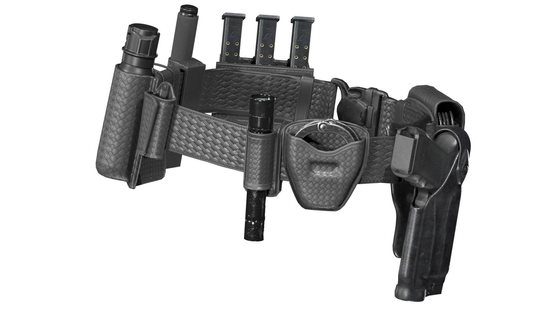 POLICE DUTY BELT Low-poly 3D model_9