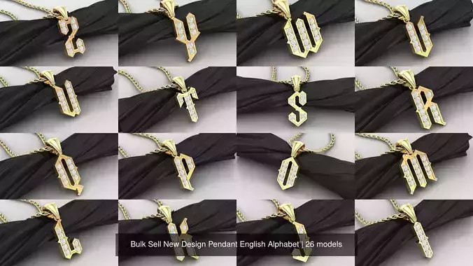 Bulk Sell New Design Pendant English Alphabet 3D Model Collection