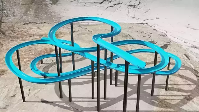 Water Slide Low-poly 3D model