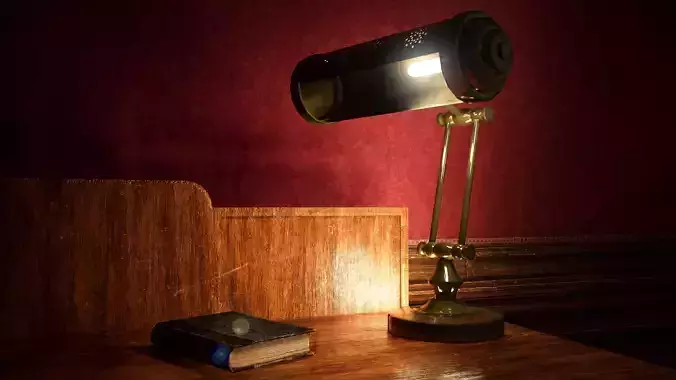 1930  Desk lamp Low-poly 3D model