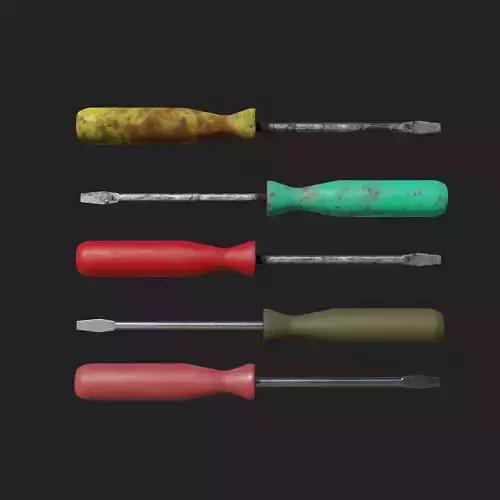 Low-Poly Screwdriver 3D collection Low-poly 3D model