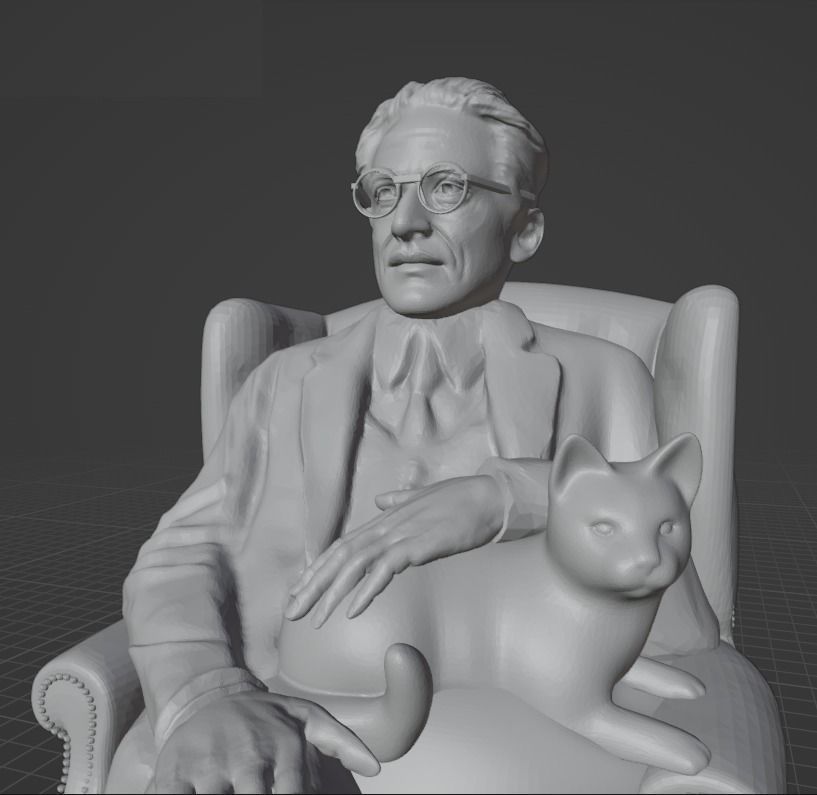 Erwin Schrodinger 3D print model_3