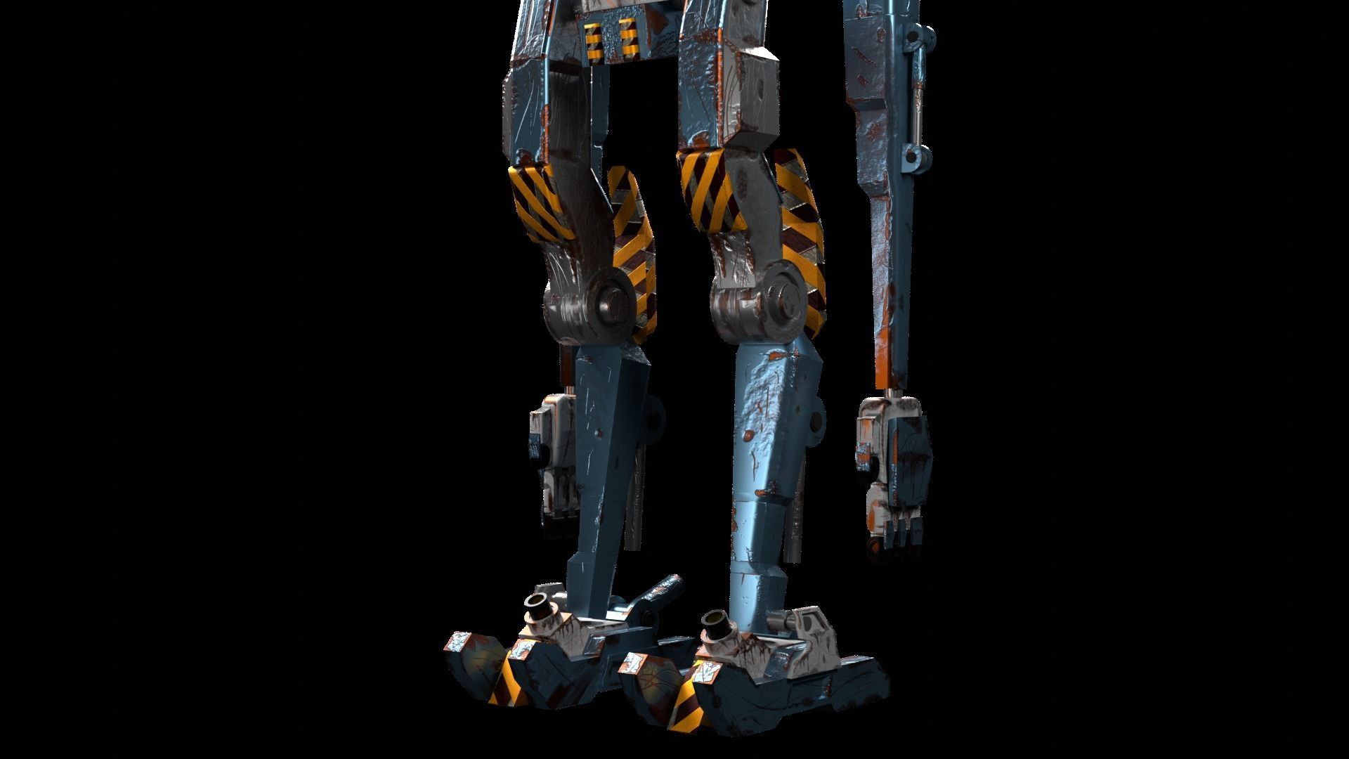 Rigged old robot 3D model Low-poly 3D model_3