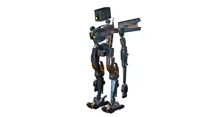 Rigged old robot 3D model Low-poly 3D model