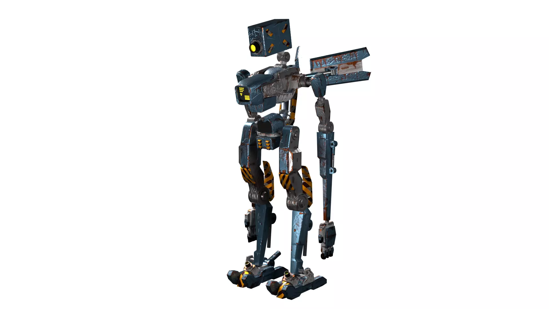 Rigged old robot 3D model Low-poly 3D model_0