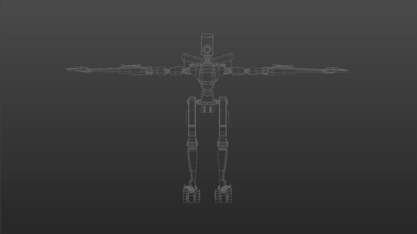 Rigged old robot 3D model Low-poly 3D model_8