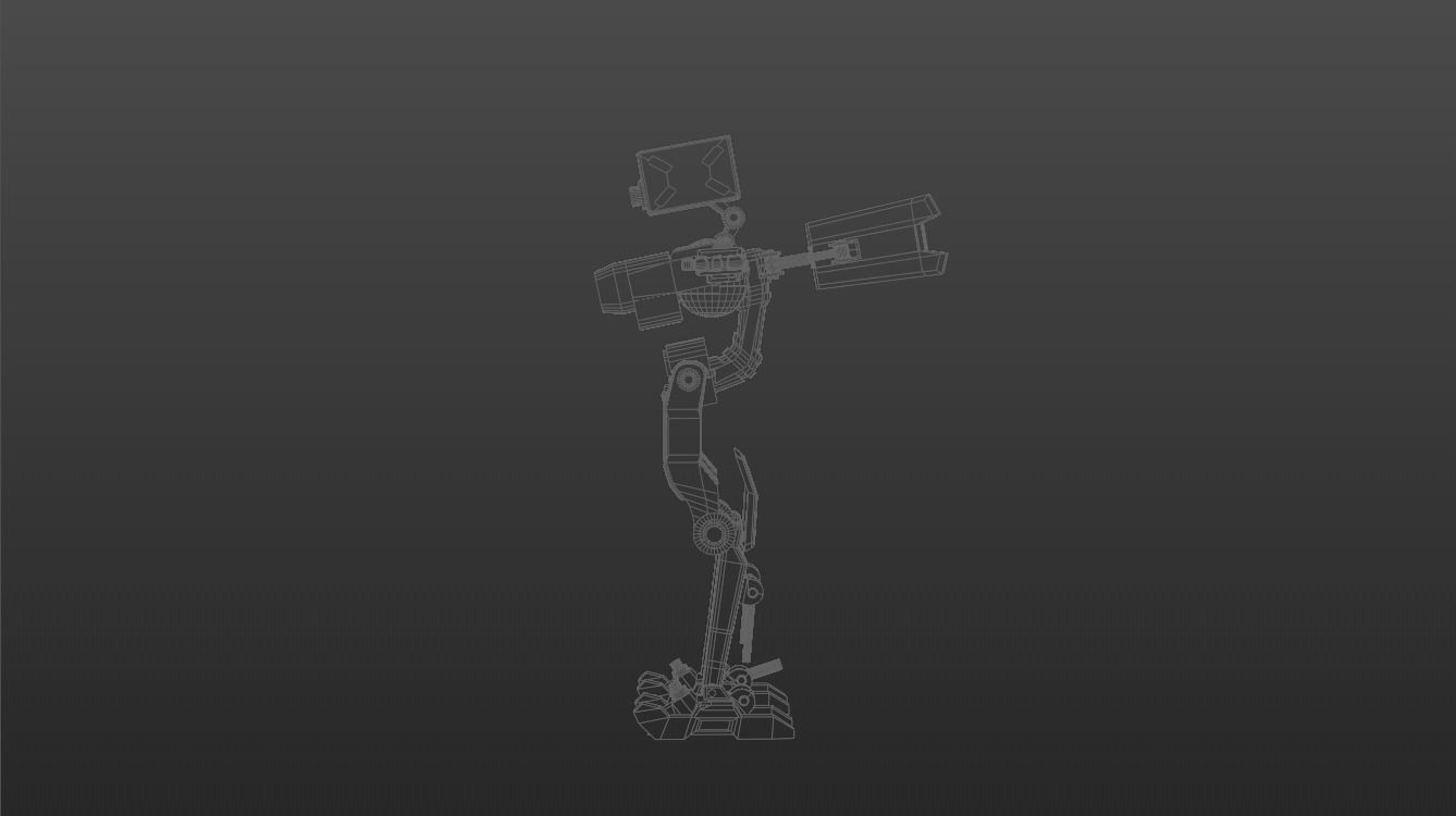 Rigged old robot 3D model Low-poly 3D model_7