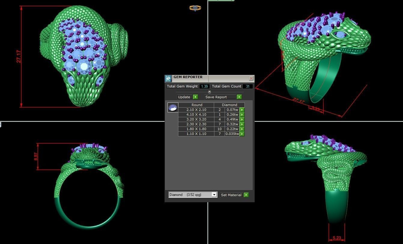 Snake Ring New Design Cad ANM 18 3D model_2