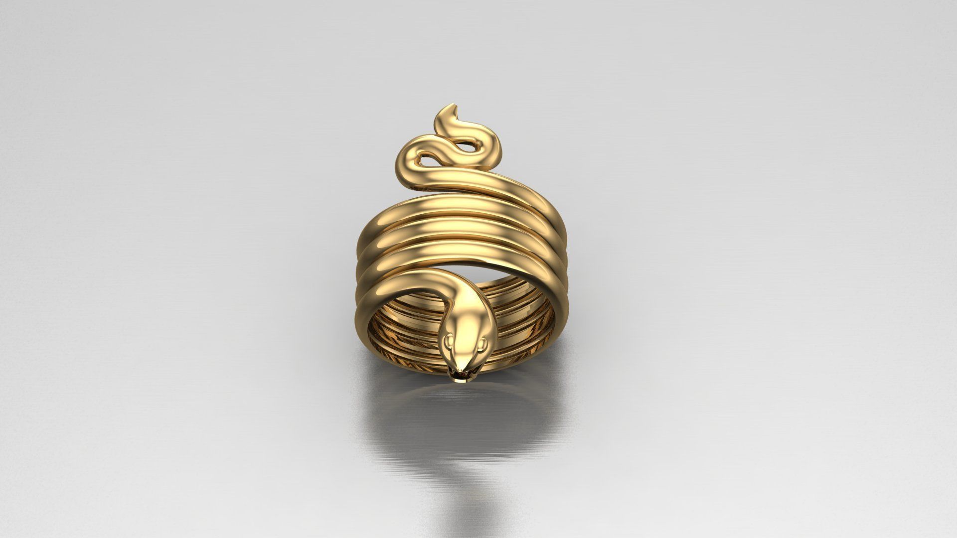 Small Snake Ring only gold ANM 17 3D print model_3
