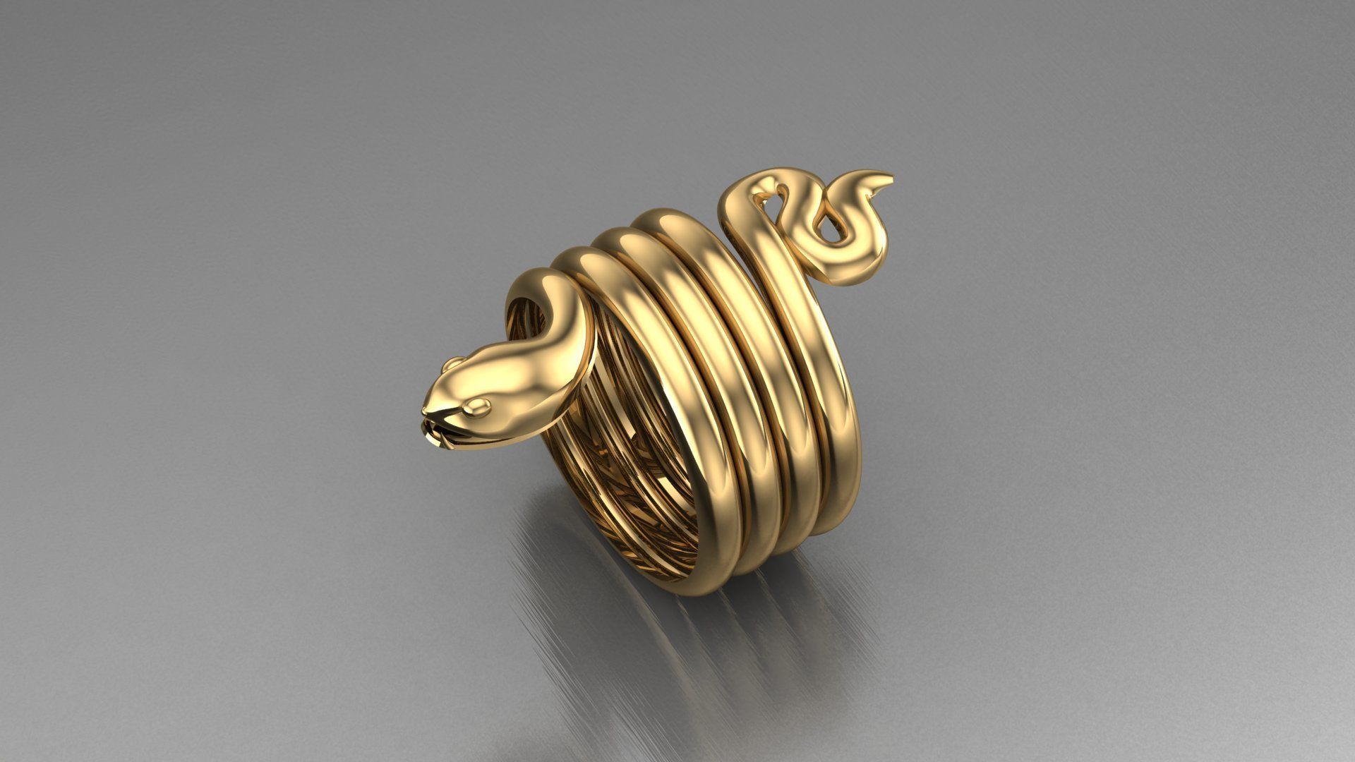 Small Snake Ring only gold ANM 17 3D print model_5