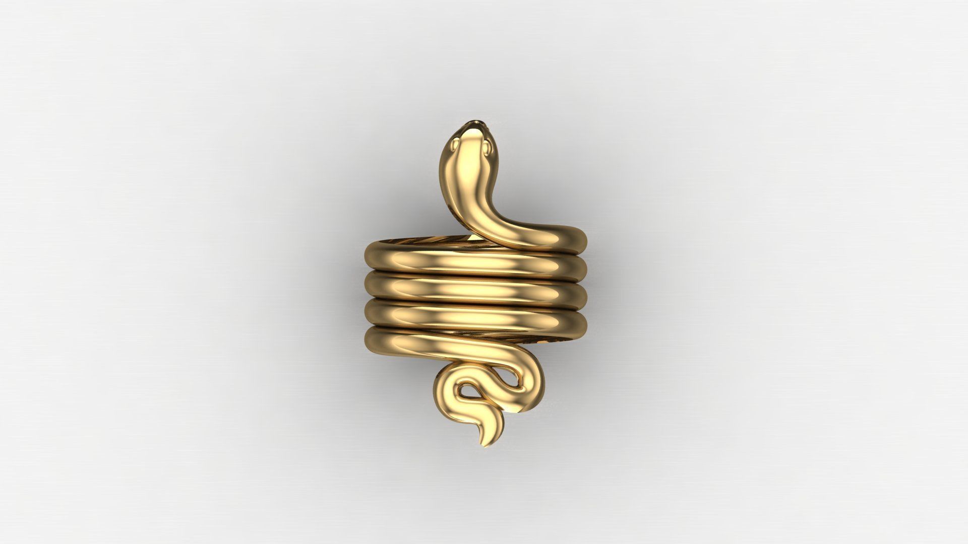 Small Snake Ring only gold ANM 17 3D print model_4