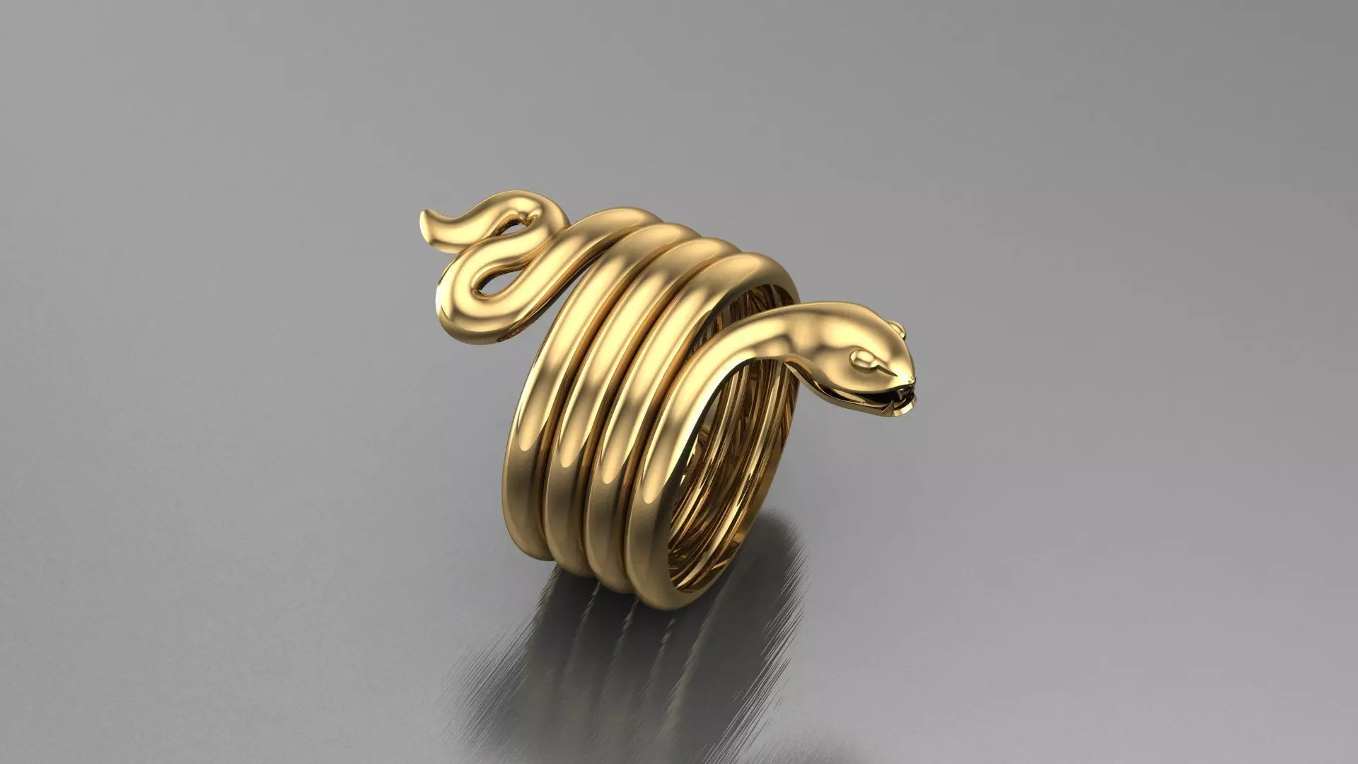 Small Snake Ring only gold ANM 17 3D print model_0