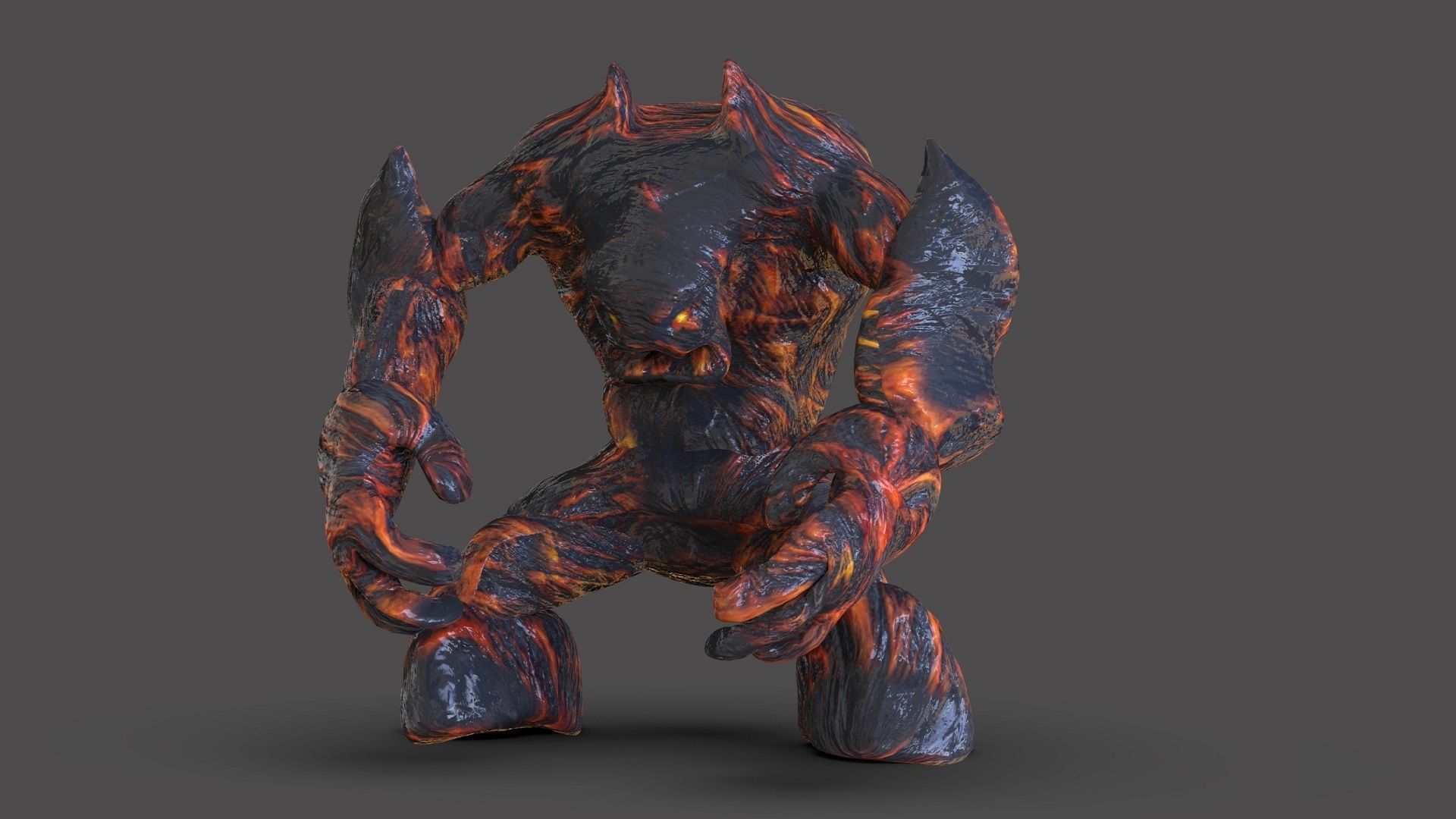 Lava Monster Low-poly 3D model_2