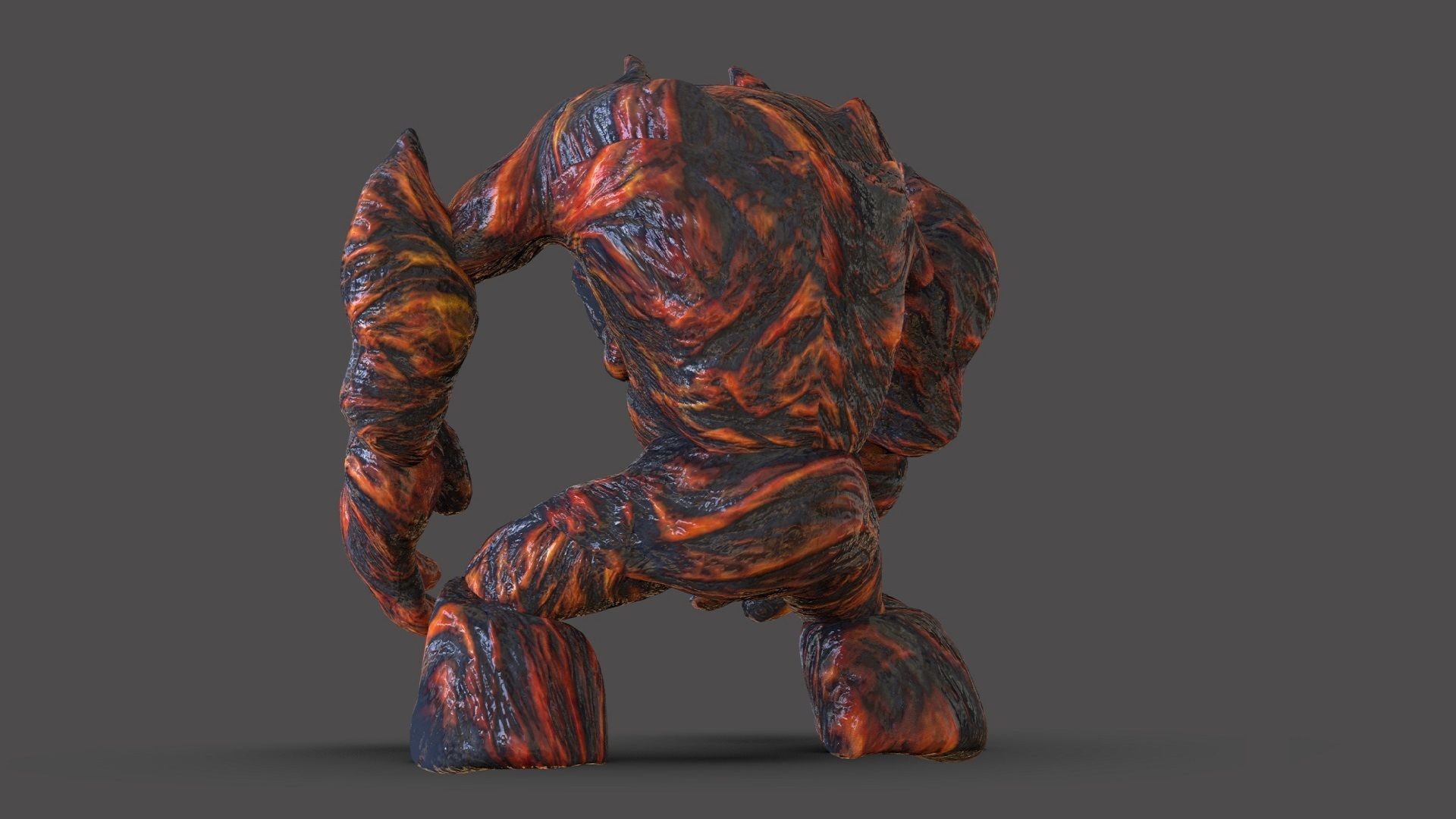 Lava Monster Low-poly 3D model_3