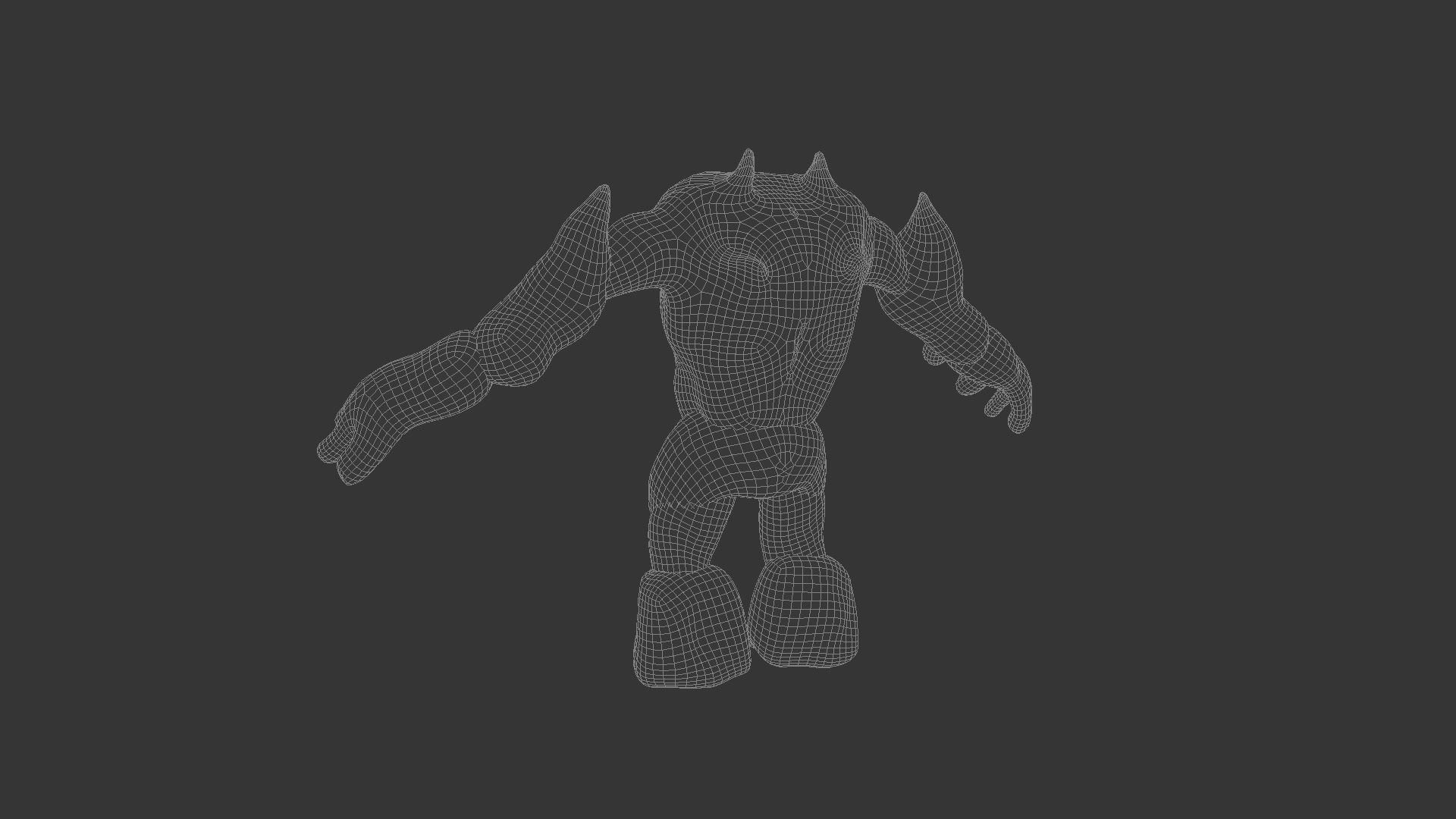 Lava Monster Low-poly 3D model_7