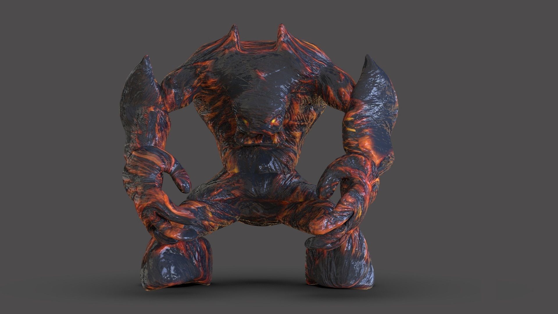 Lava Monster Low-poly 3D model_4