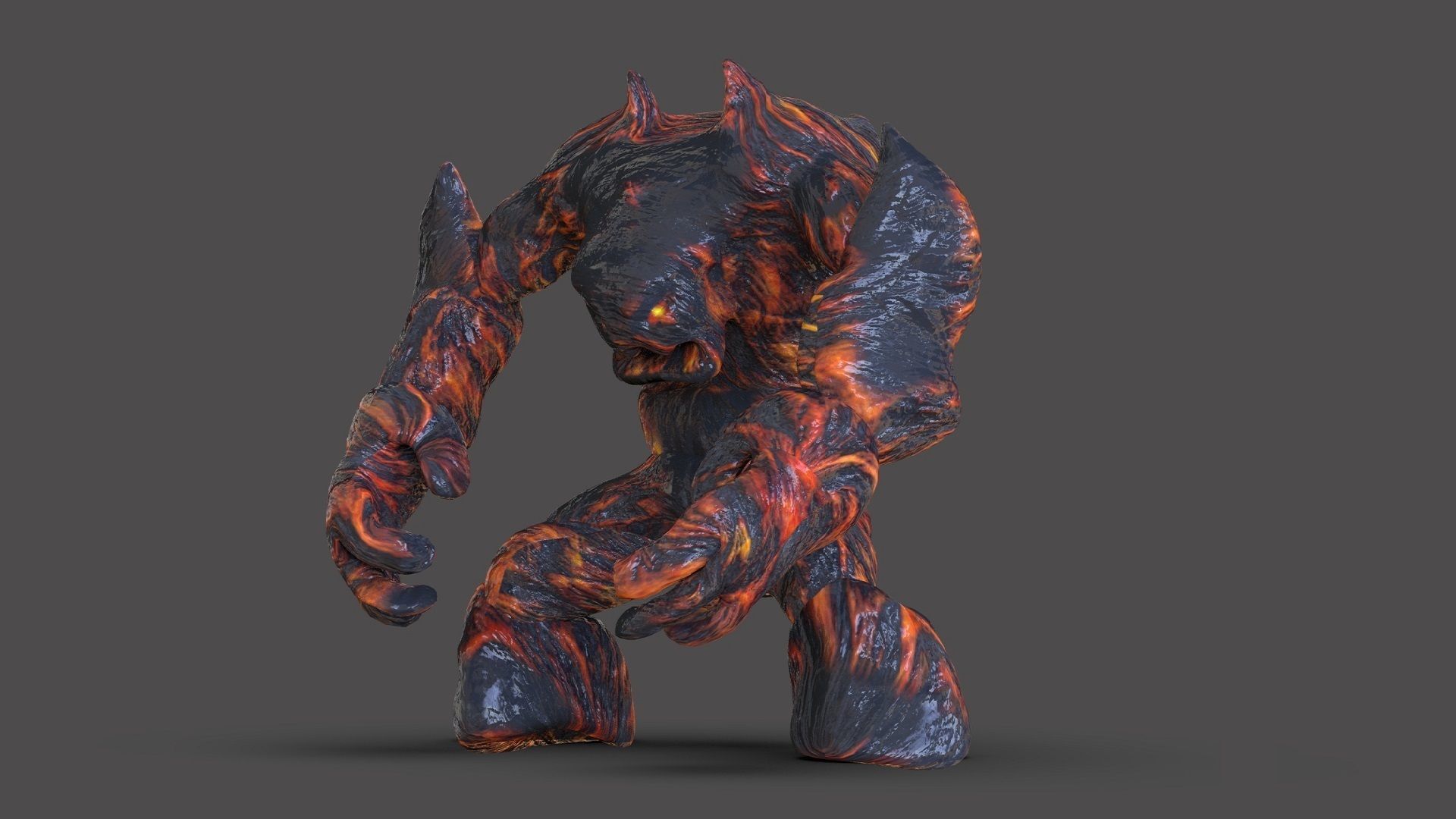Lava Monster Low-poly 3D model_5