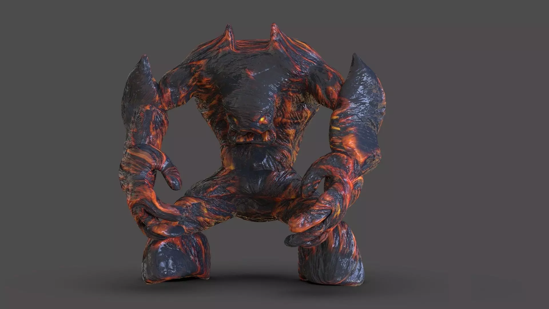 Lava Monster Low-poly 3D model_0