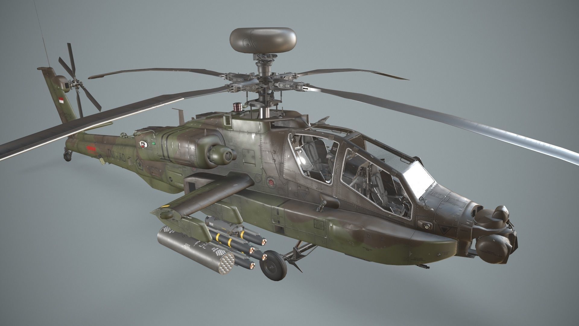  Apache AH-64E Guardian Indonesia Static Low-poly 3D model_7