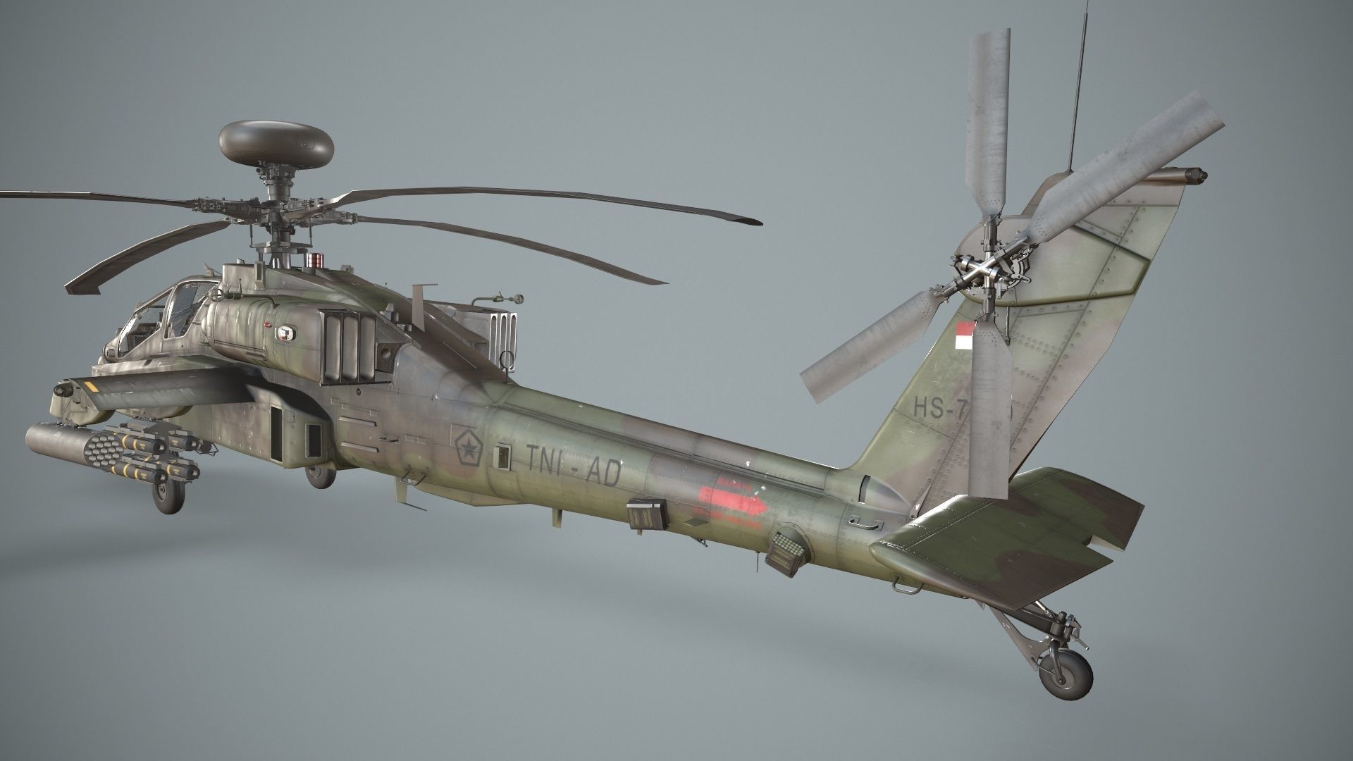  Apache AH-64E Guardian Indonesia Static Low-poly 3D model_5