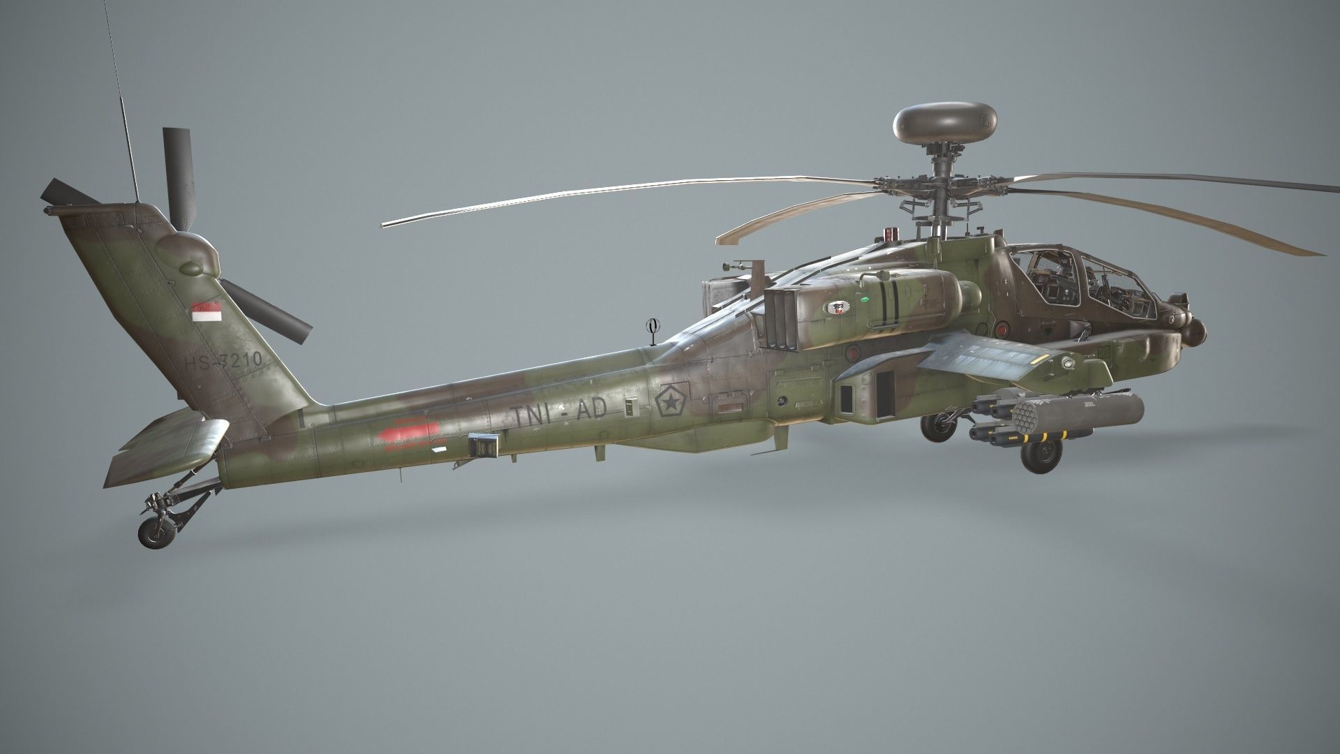  Apache AH-64E Guardian Indonesia Static Low-poly 3D model_6