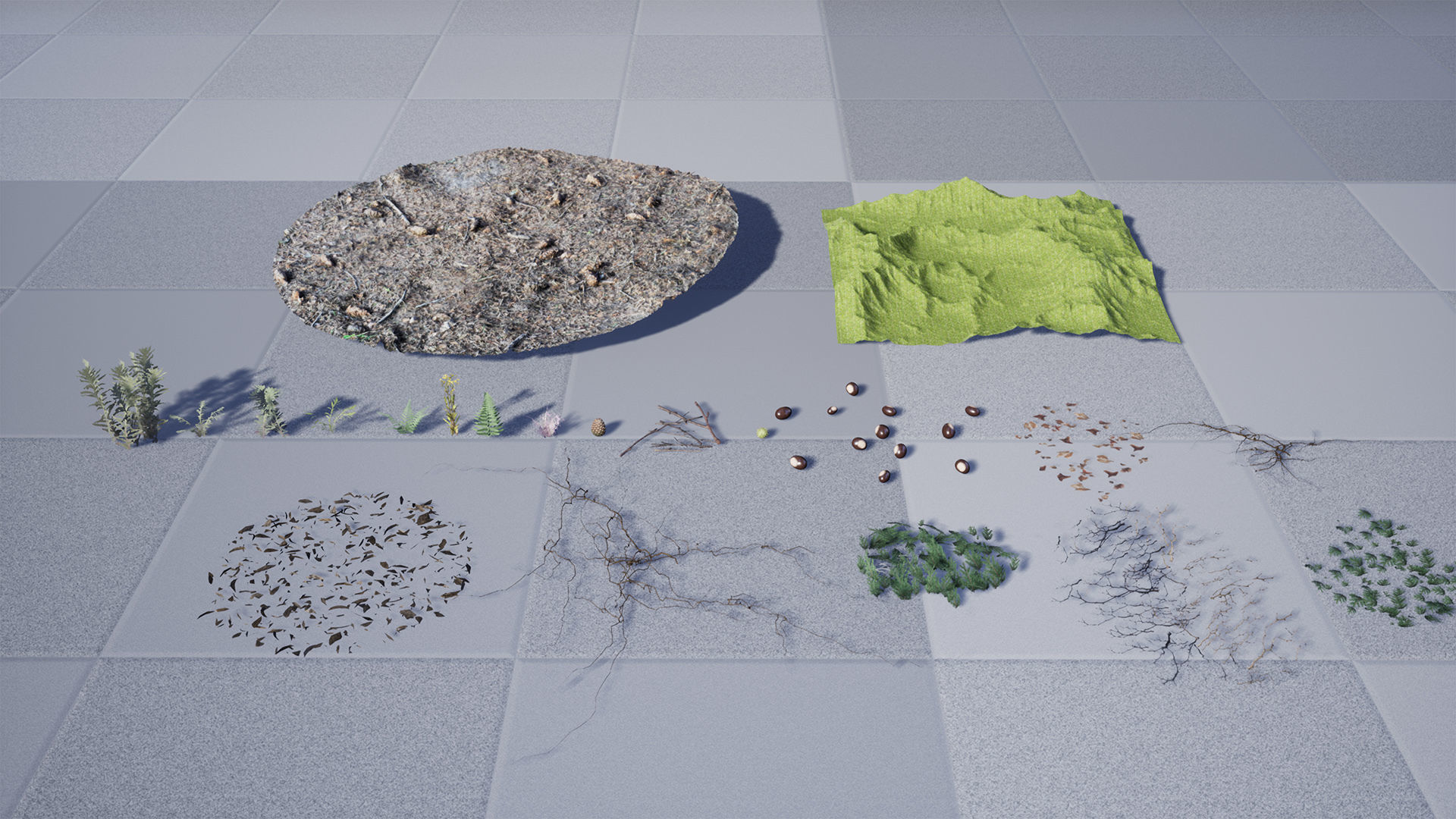 Ground Plants 21 Assets Low-poly 3D model_18