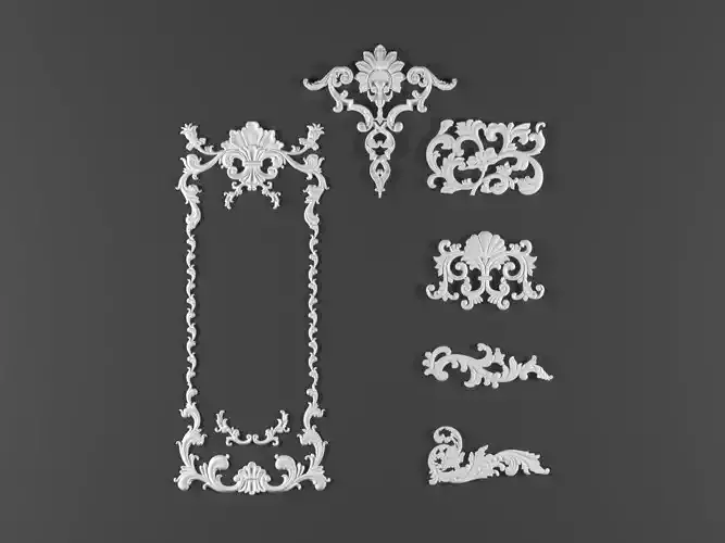 free 6 ornamental classic decoration 3d model kitbash vol 29
