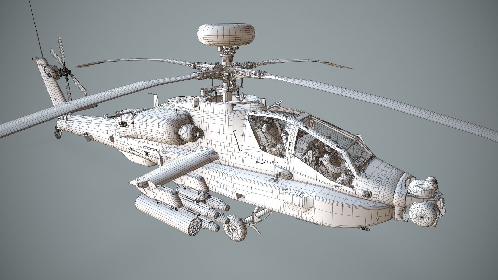 Apache AH-64E Guardian Indonesia Complex Animation Low-poly 3D model_25
