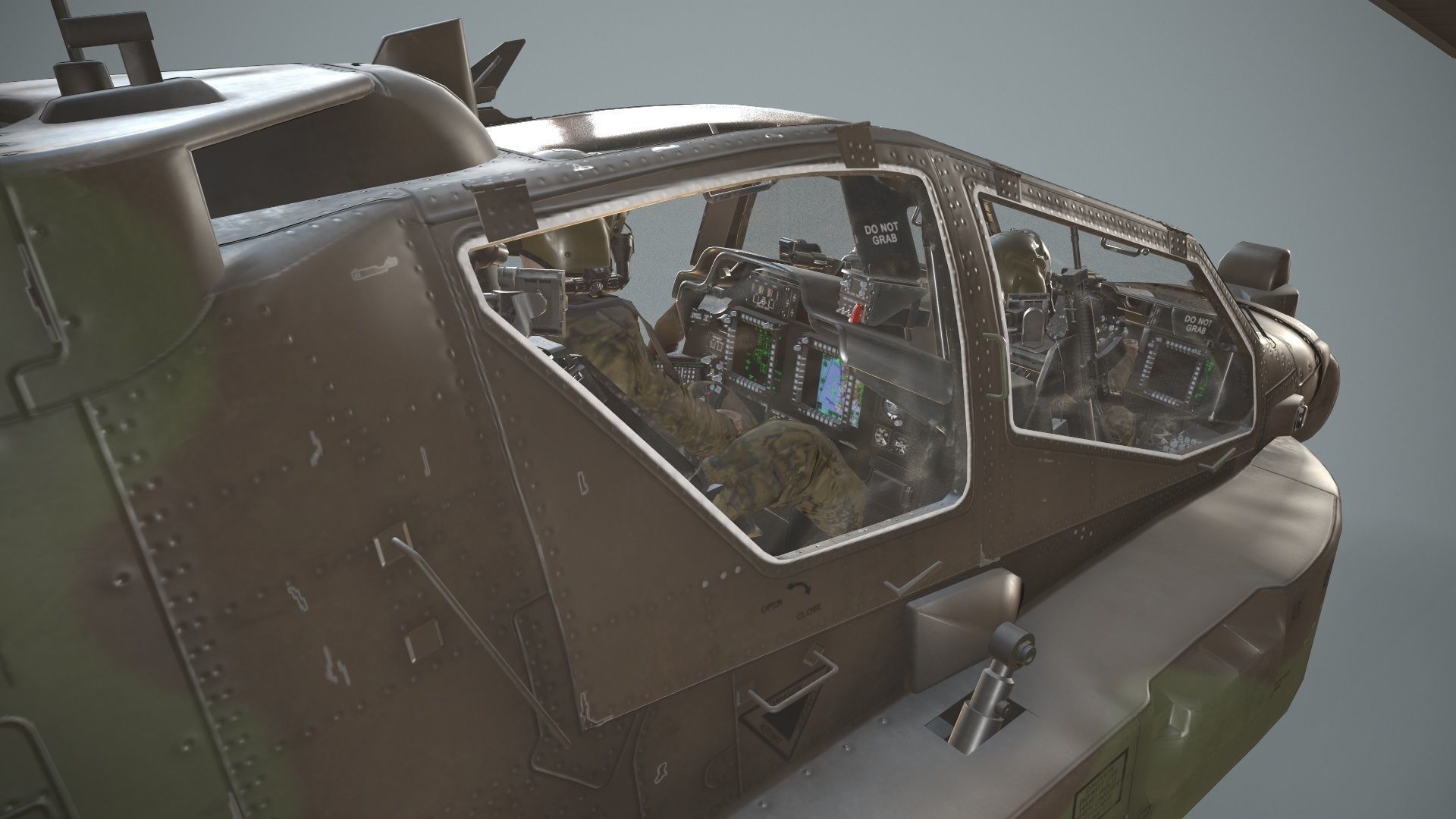 Apache AH-64E Guardian Indonesia Complex Animation Low-poly 3D model_16