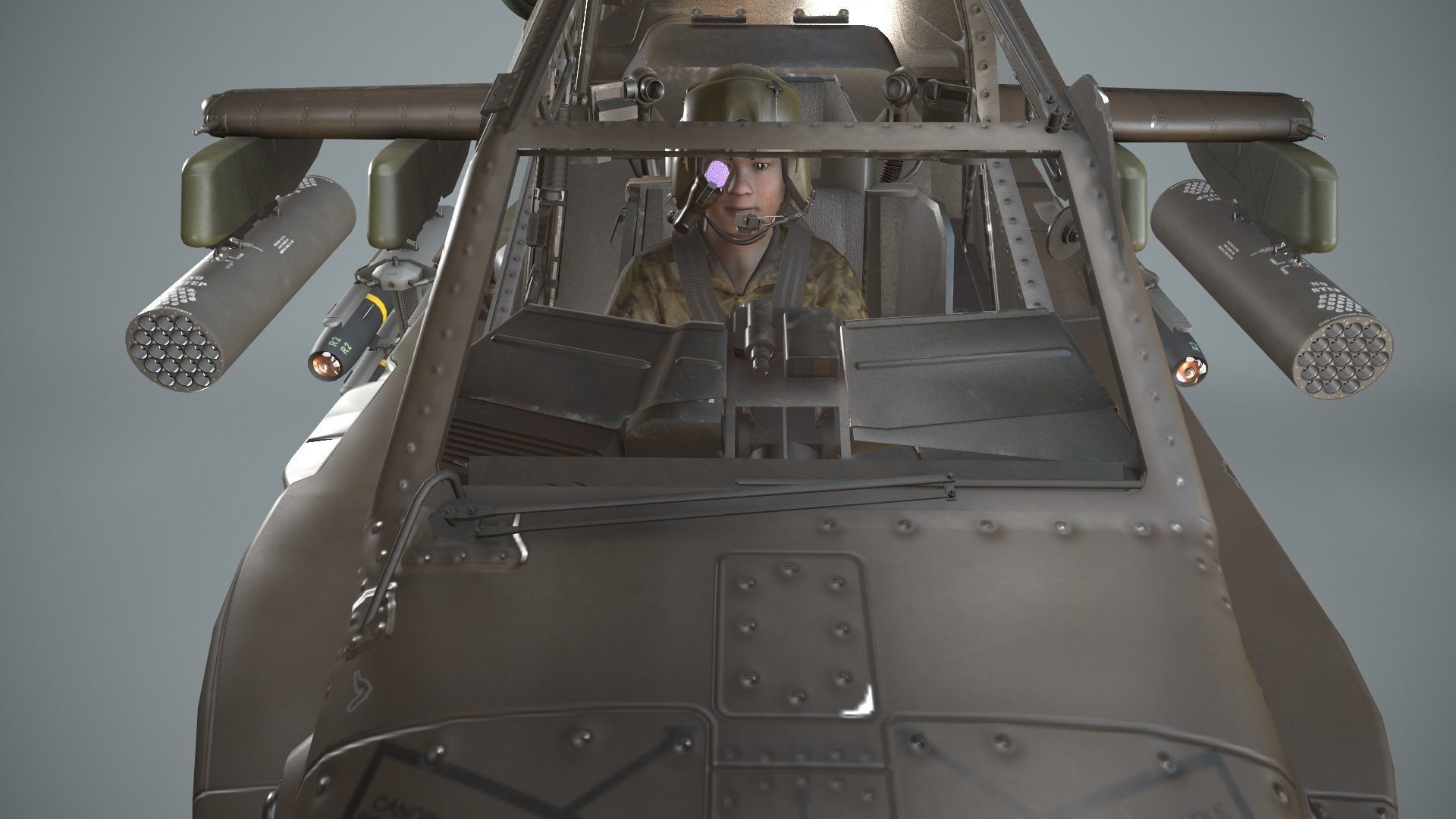 Apache AH-64E Guardian Indonesia Complex Animation Low-poly 3D model_15