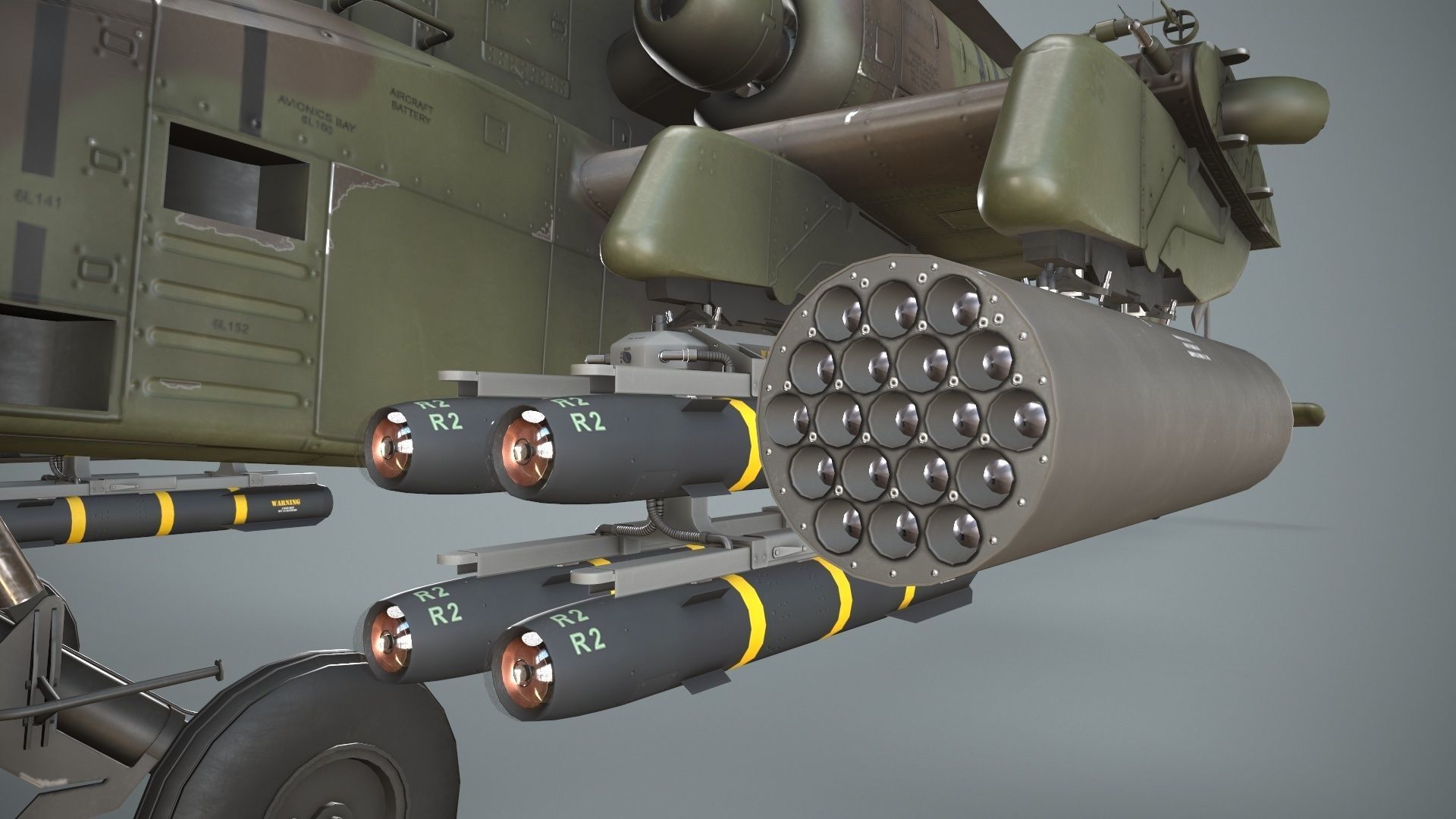 Apache AH-64E Guardian Indonesia Complex Animation Low-poly 3D model_10