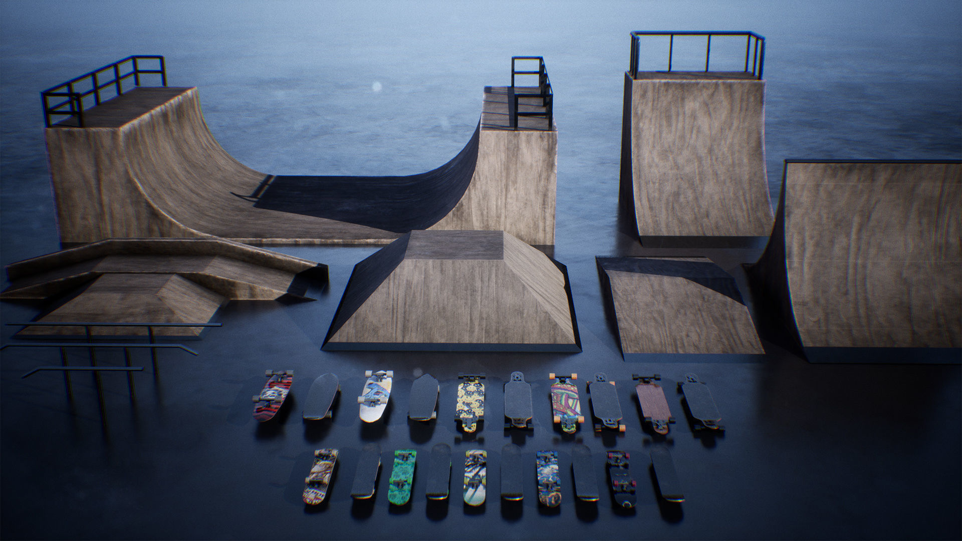 Skatepark Props 19 Assets Low-poly 3D model_13