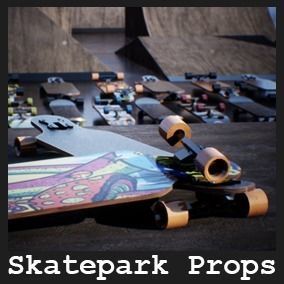 Skatepark Props 19 Assets Low-poly 3D model_1