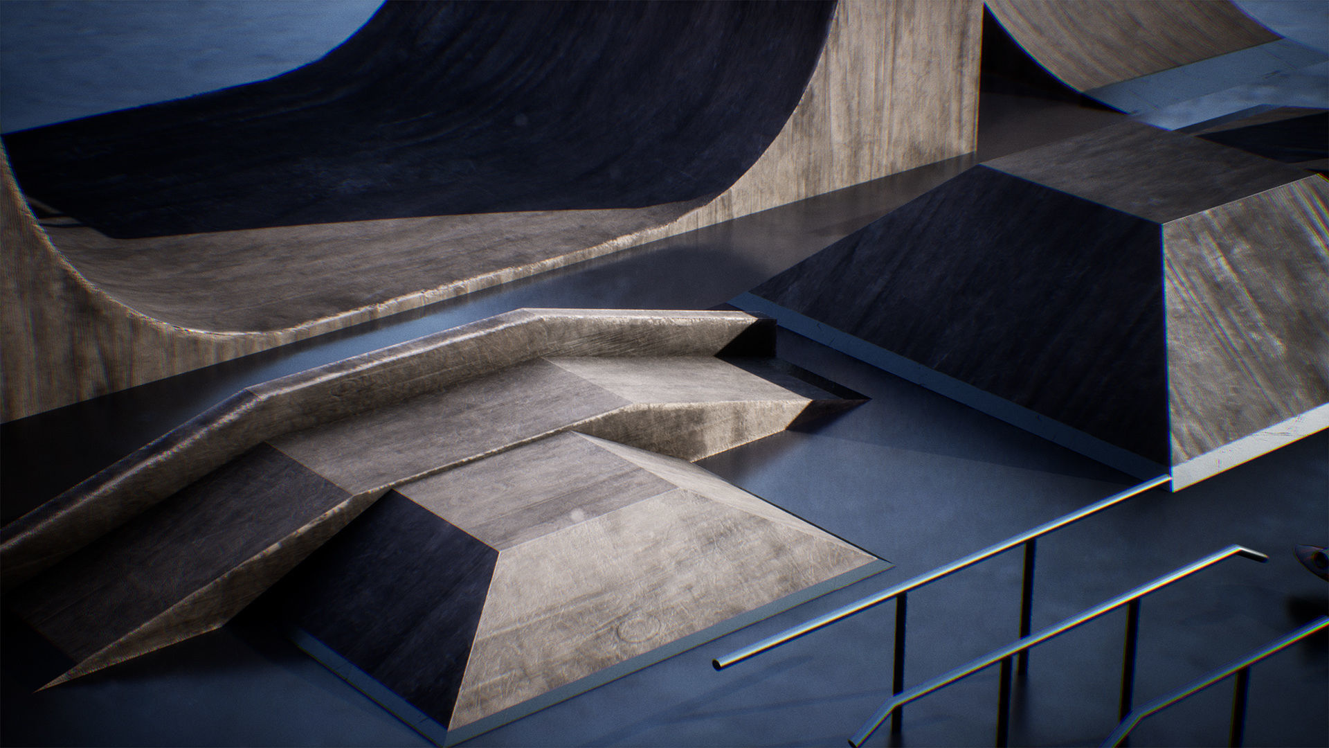 Skatepark Props 19 Assets Low-poly 3D model_3