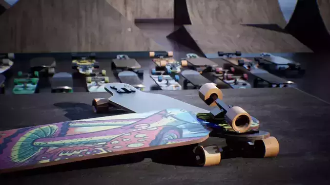 Skatepark Props 19 Assets Low-poly 3D model