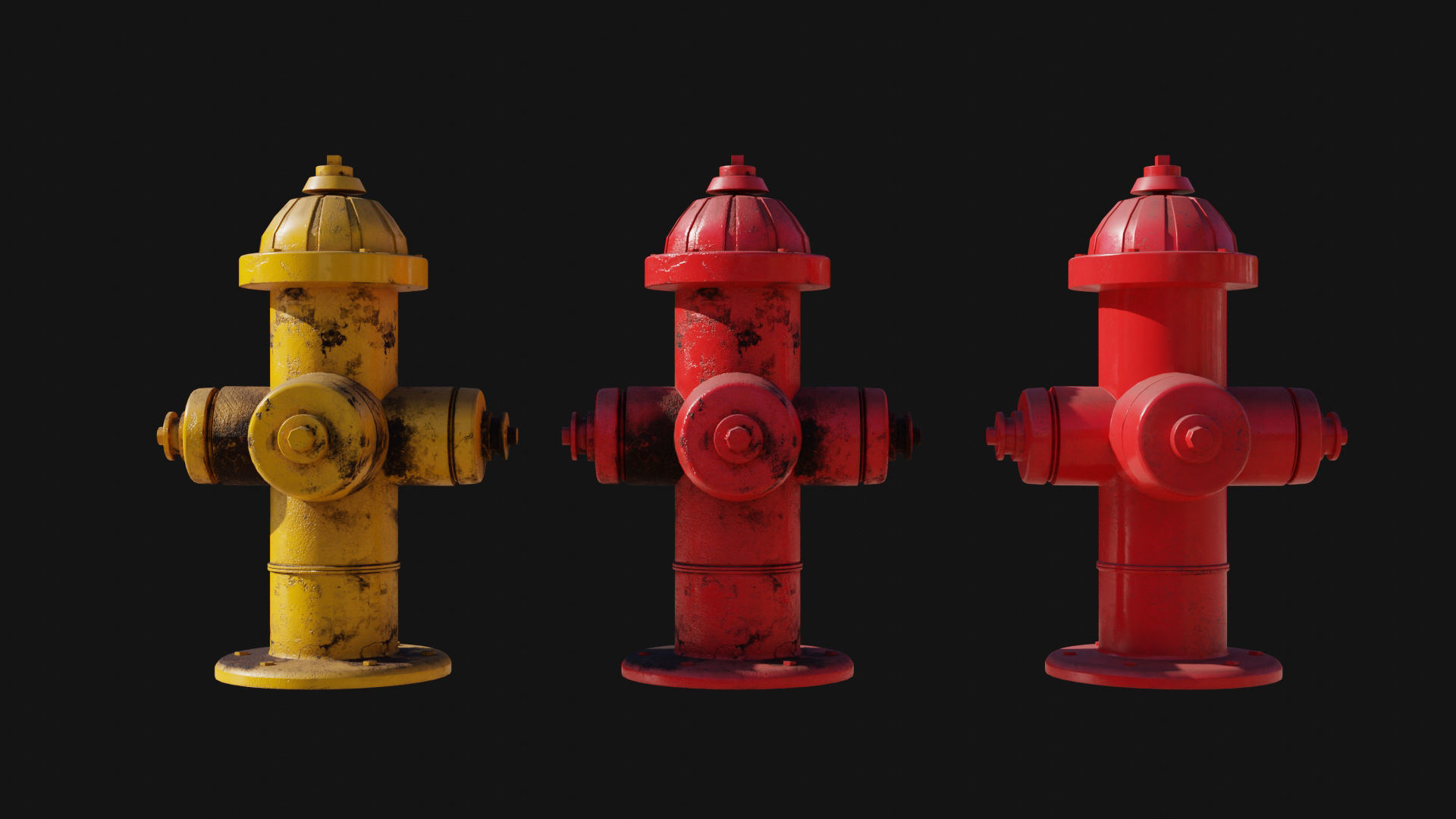 Low-Poly Hydrant Collection by Nikdox Low-poly 3D model_1