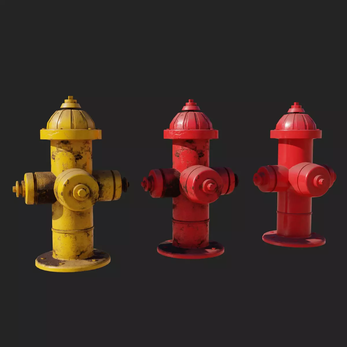 Low-Poly Hydrant Collection by Nikdox Low-poly 3D model_0