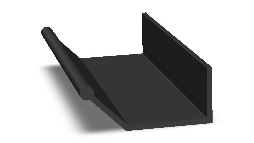 Aluminum Extruded Black Pull Handle MOD AL-08ft Low-poly 3D model_21