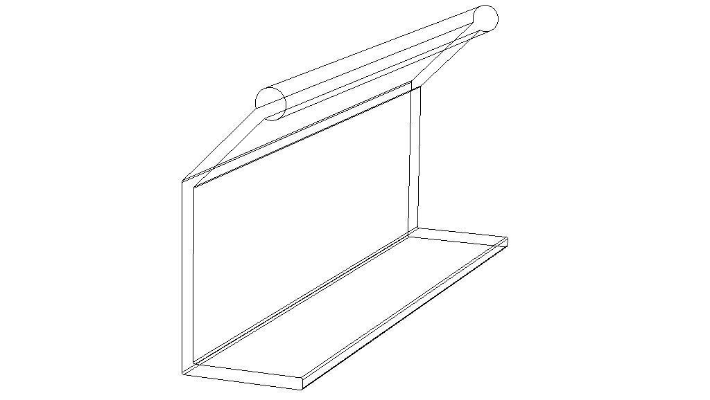 Aluminum Extruded Black Pull Handle MOD AL-08ft Low-poly 3D model_32