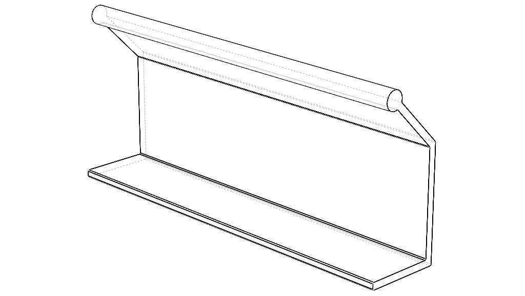 Aluminum Extruded Black Pull Handle MOD AL-08ft Low-poly 3D model_3