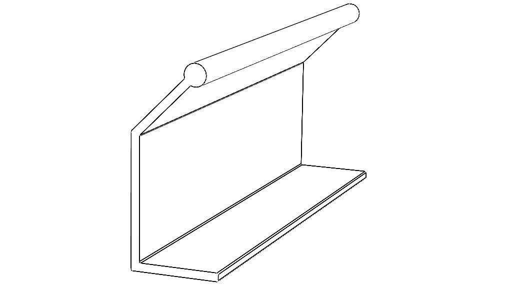 Aluminum Extruded Black Pull Handle MOD AL-08ft Low-poly 3D model_30