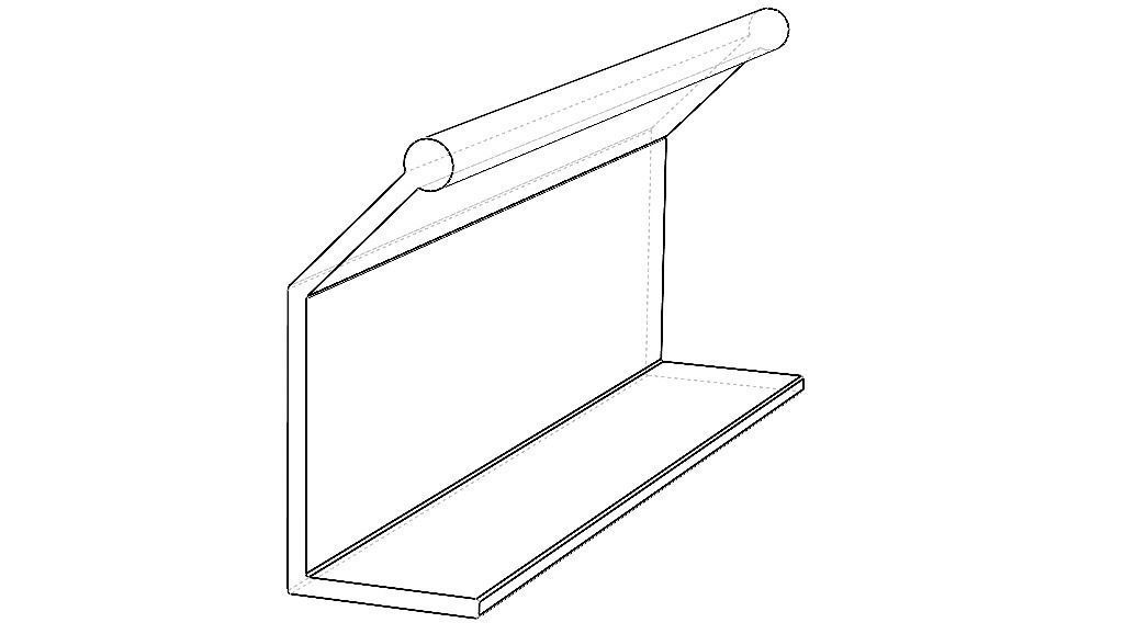 Aluminum Extruded Black Pull Handle MOD AL-08ft Low-poly 3D model_31