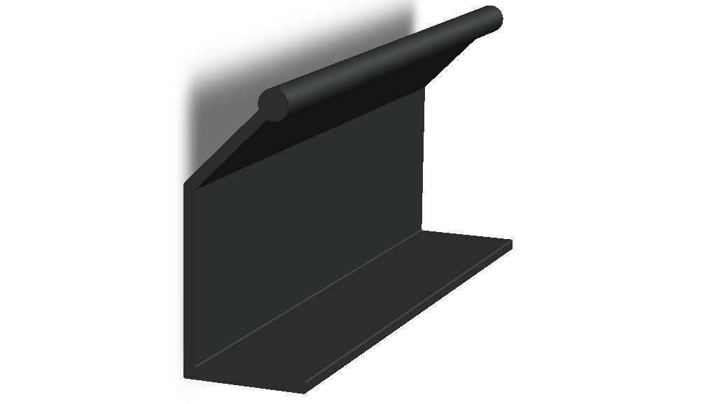 Aluminum Extruded Black Pull Handle MOD AL-08ft Low-poly 3D model_33