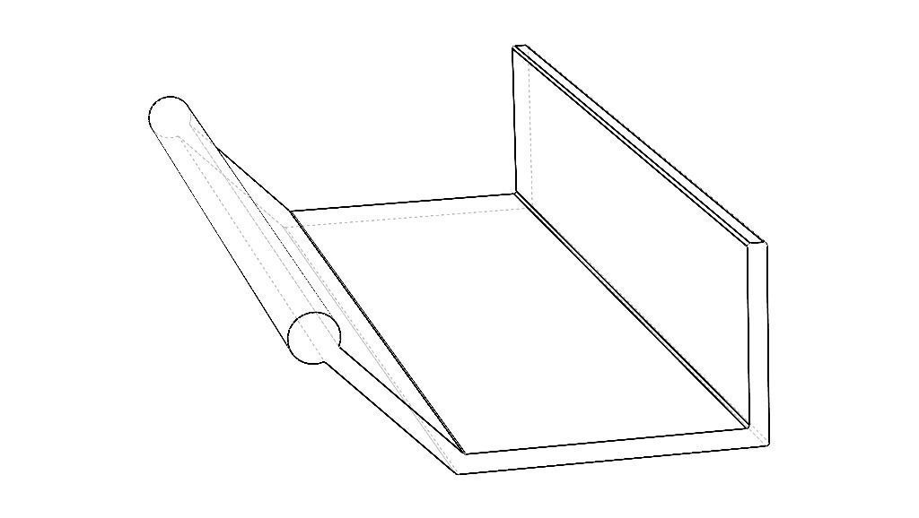Aluminum Extruded Black Pull Handle MOD AL-08ft Low-poly 3D model_19