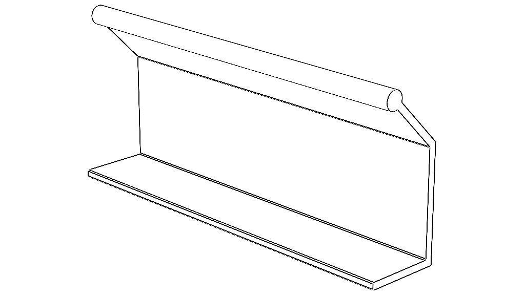 Aluminum Extruded Black Pull Handle MOD AL-08ft Low-poly 3D model_2