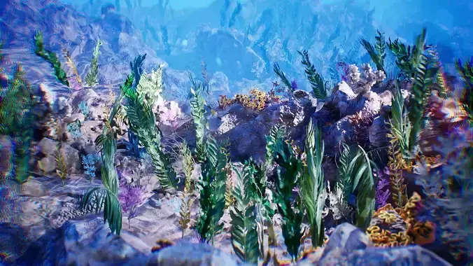 Sea Vegetation 12 Assets Low-poly 3D model