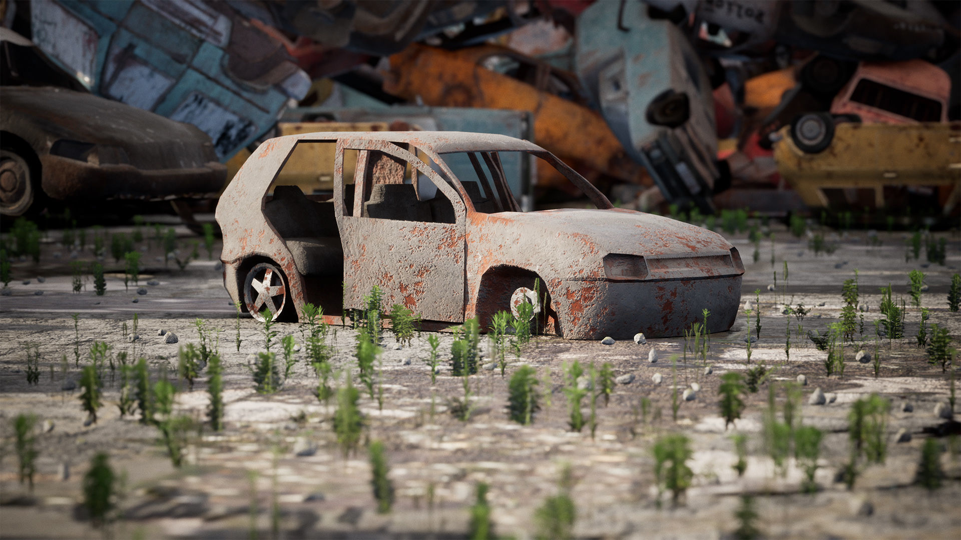 Junkyard 14 Assets Low-poly 3D model_4