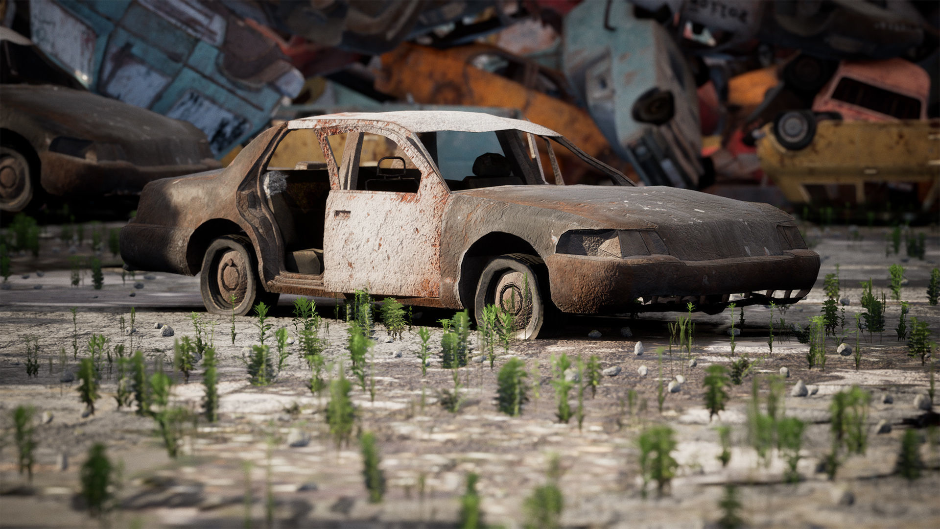Junkyard 14 Assets Low-poly 3D model_3