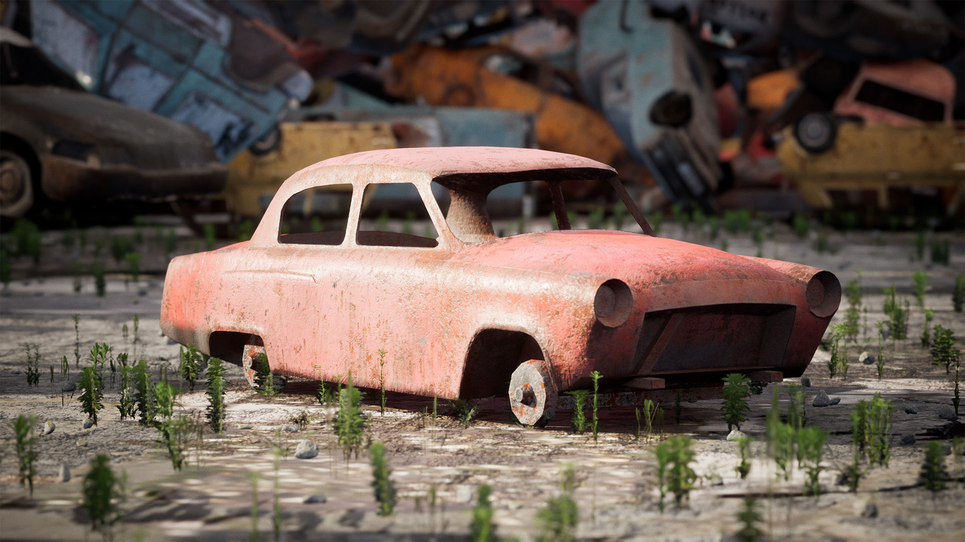 Junkyard 14 Assets Low-poly 3D model_7